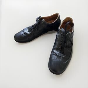 GORGEOUS ALFRED DUNHILL MENS LEATHER SNEAKERS EU41/US8 BLACK MADE IN ITALY VGC!